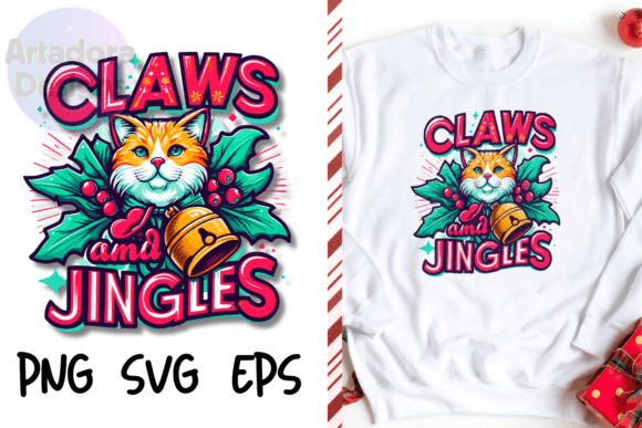 Claws and Jingles: A Festive Embroidery Design