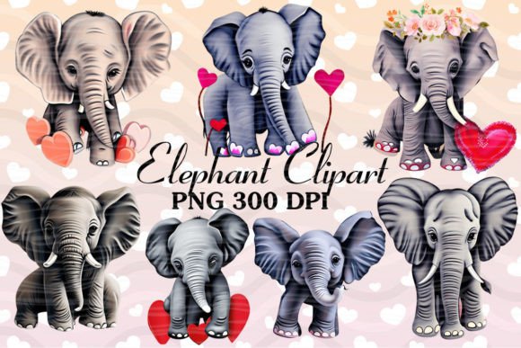 Cute Baby Elephant Sublimation Clipart