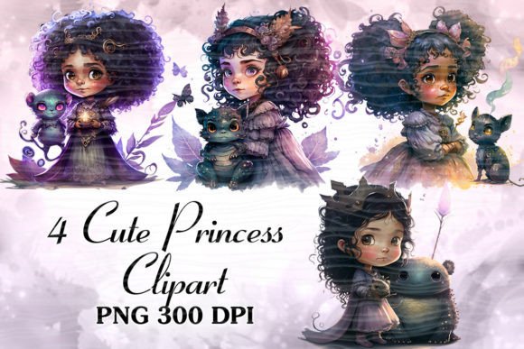Cute Princess Watercolor Art