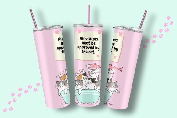 Funny Cute Kittens Tumbler Wrap PNG