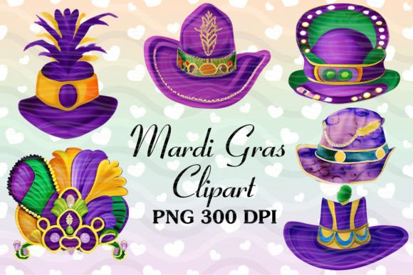 Mardi Gras Hats Assortment Clipart
