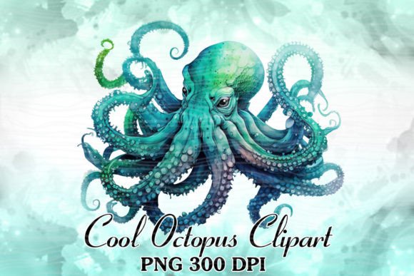 Octopus Watercolor Sublimation Clipart