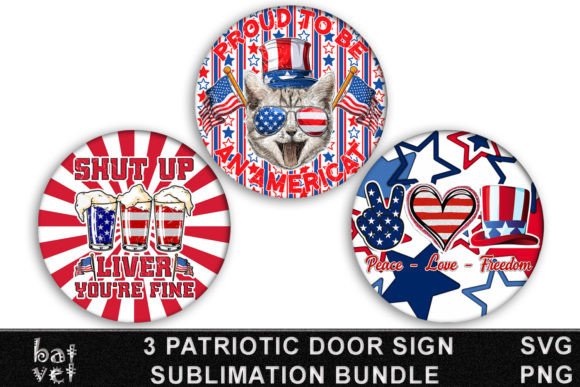Patriotic Door Sign Bundle Sublimation