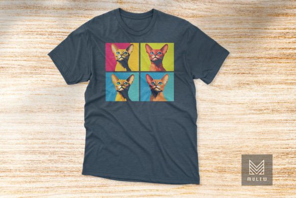 Pop Art Abyssinian Four Panels T-shirt