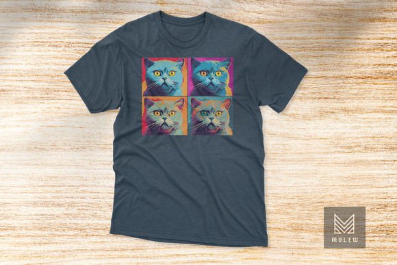 Pop Art British Shorthair Four Panels