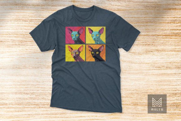 Pop Art Oriental Shorthair Four Panels
