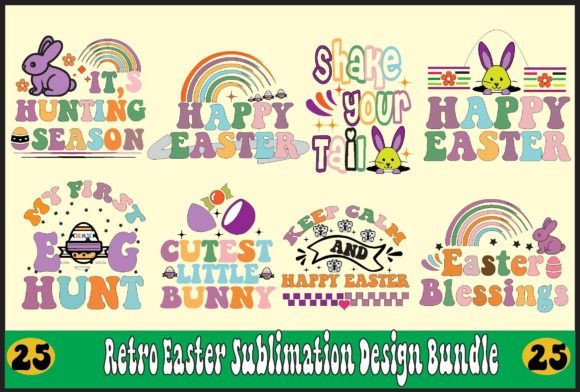 Retro Easter Sublimation Design Bundle
