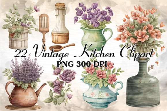 Watercolor Kitchen Utensils Clipart